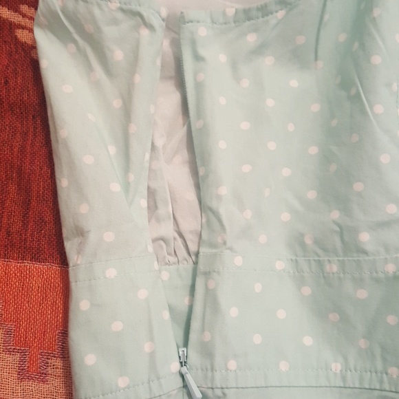 Ann Taylor polka dot mint green sleveless top Sz10 - Picture 2 of 6